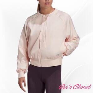Adidas Glamor Women's Bomber Jacket Pink Tint Slightly Shiny Full Zip S 4x NWT